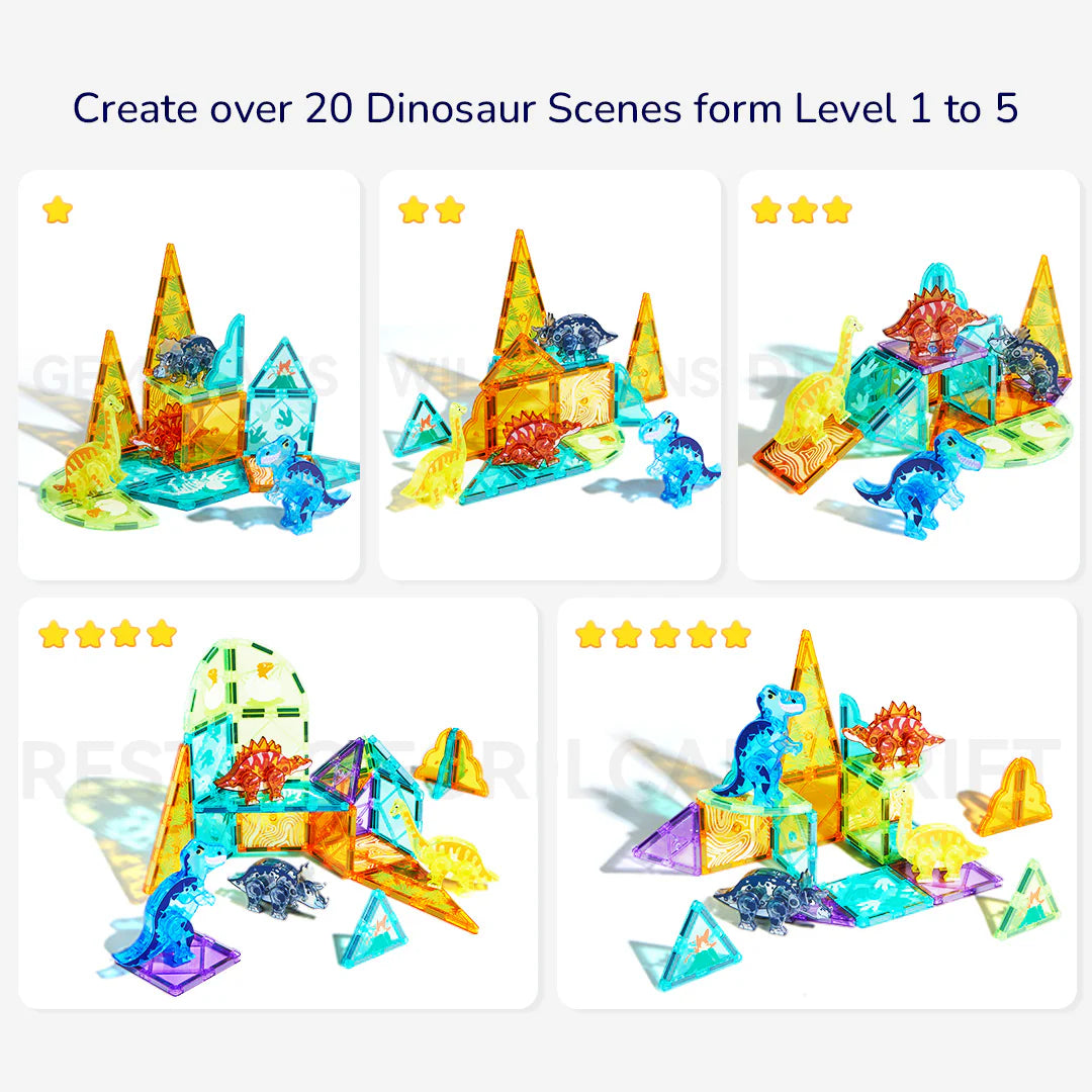 Magnetinis konstruktorius - Dinozaurai - 48 dalių