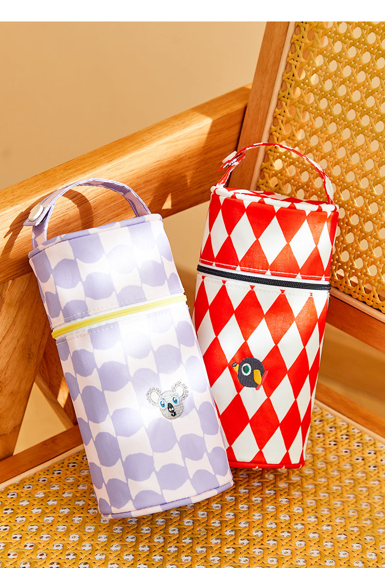 Žaismingas penalas / pieštukinė - Geltona su lūšimi