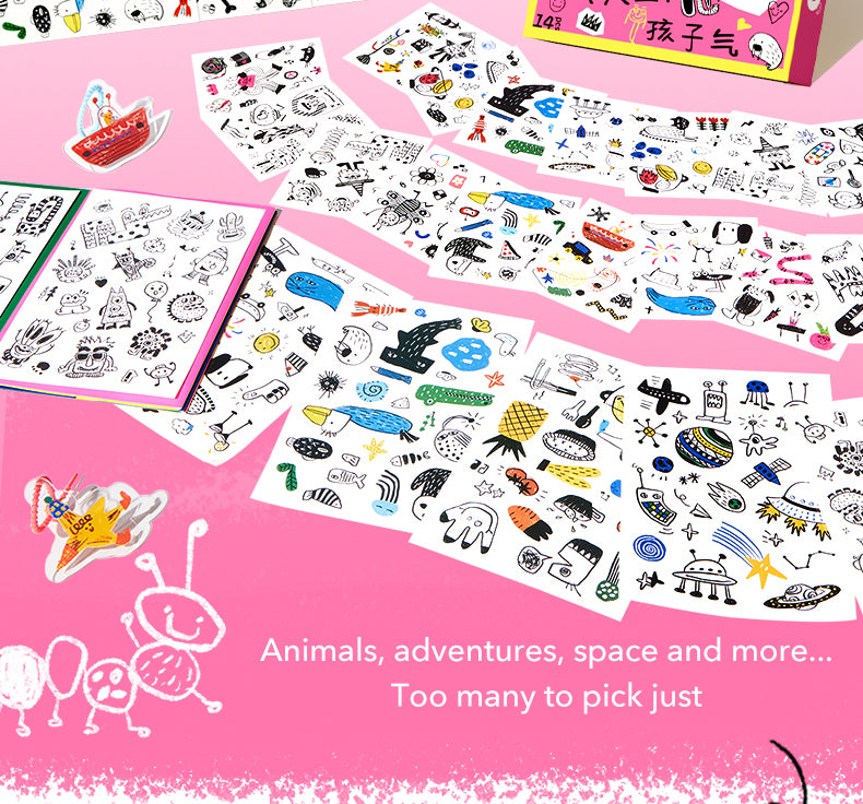 Tatuiruočių / lipdukų rinkinys - MINI blue