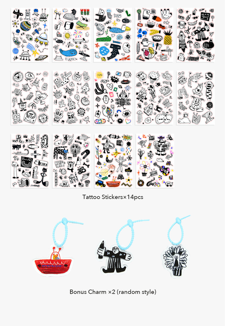 Tatuiruočių / lipdukų rinkinys - MAXI blue