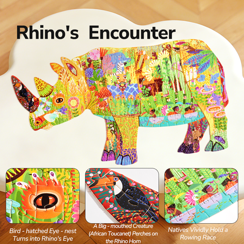 Shaped Puzzle - Rhino's Habitat