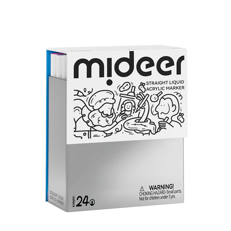 Akriliniai markeriai su skysto rašalo užpildu minkštu antgaliu - 24 spalvos