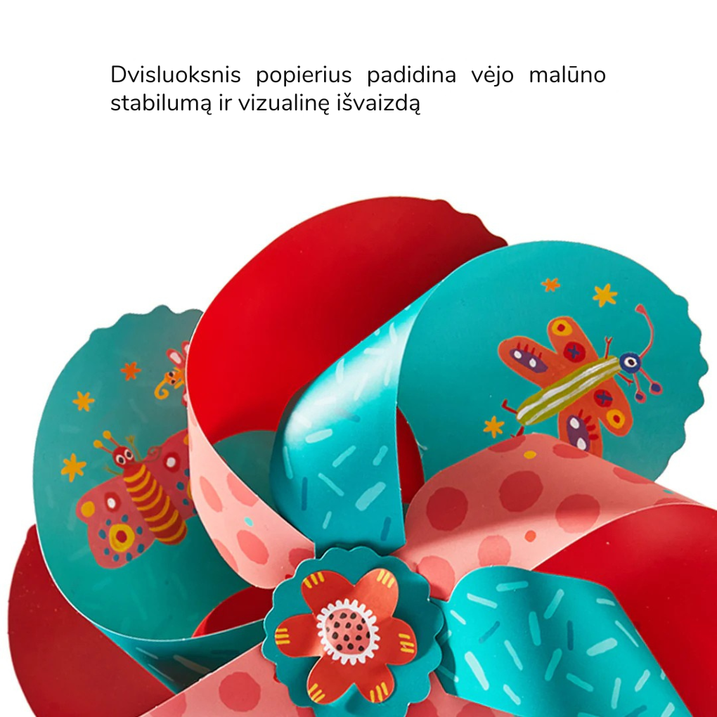 Popieriaus rankdarbių rinkinys - Vėjo malūnėliai