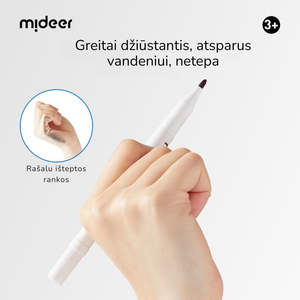 Aliejinis dviejų galų permanentinis žymeklis - 3vnt.