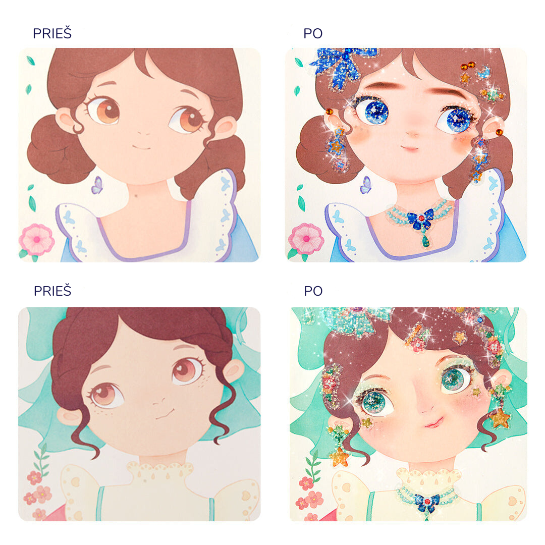 3in1 kūrybinių dirbtuvių rinkinys "Princesės fantazijų makiažas".