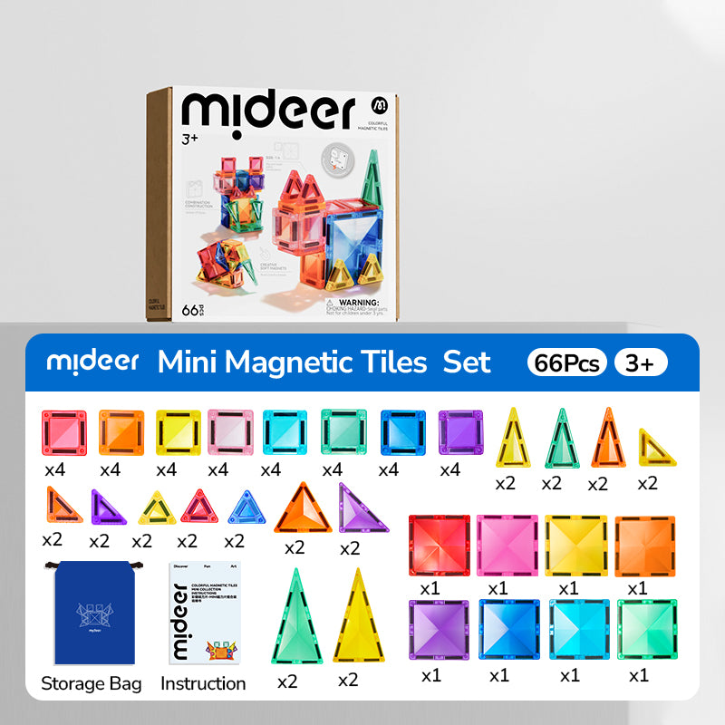 Mix and Match Magnetic Building Set - 66 Pieces