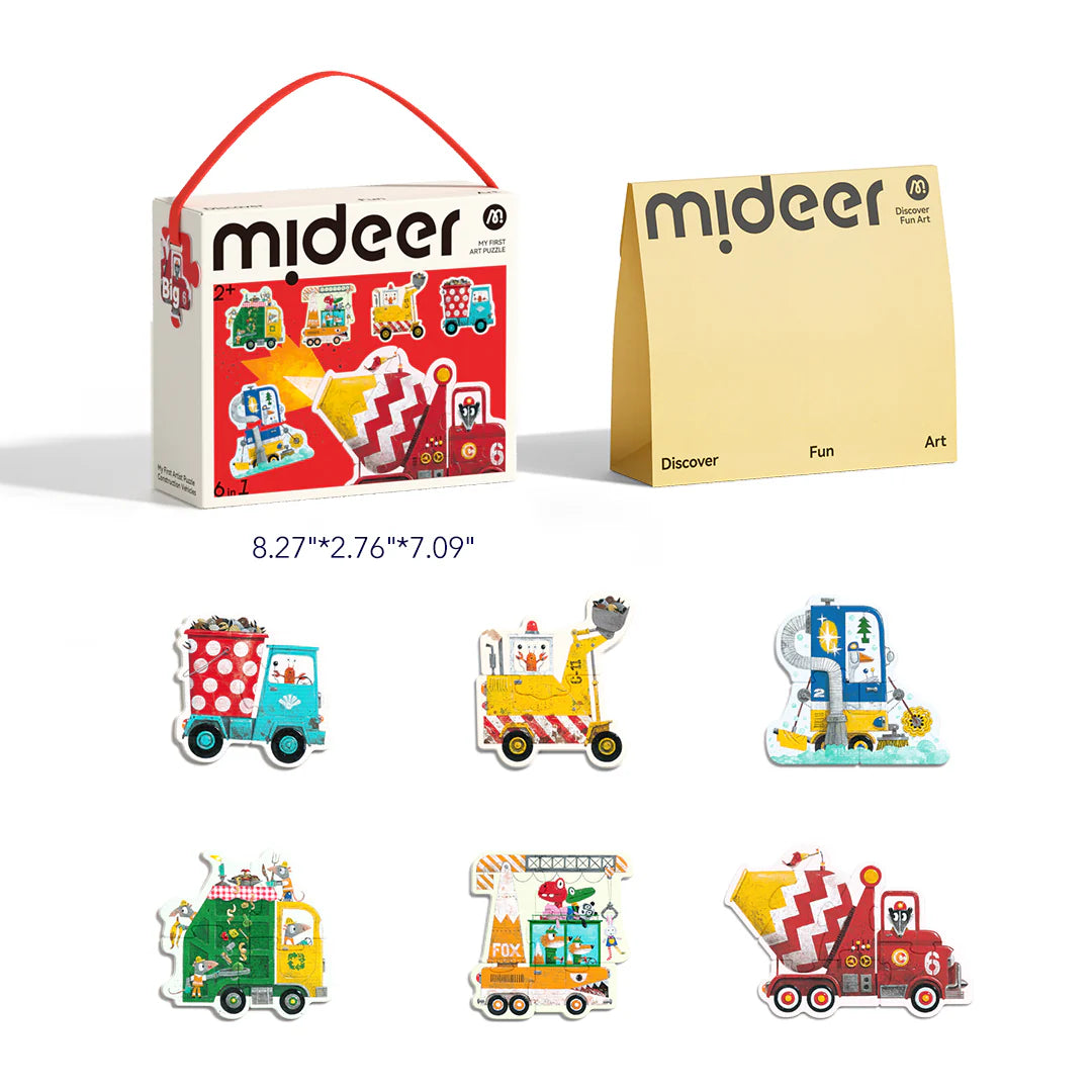 6-in-1 Puzzle Set – Construction Vehicles