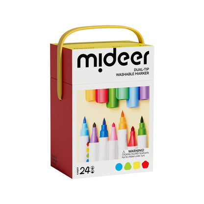 Double-sided washable markers / felt-tip pens - 24 colors