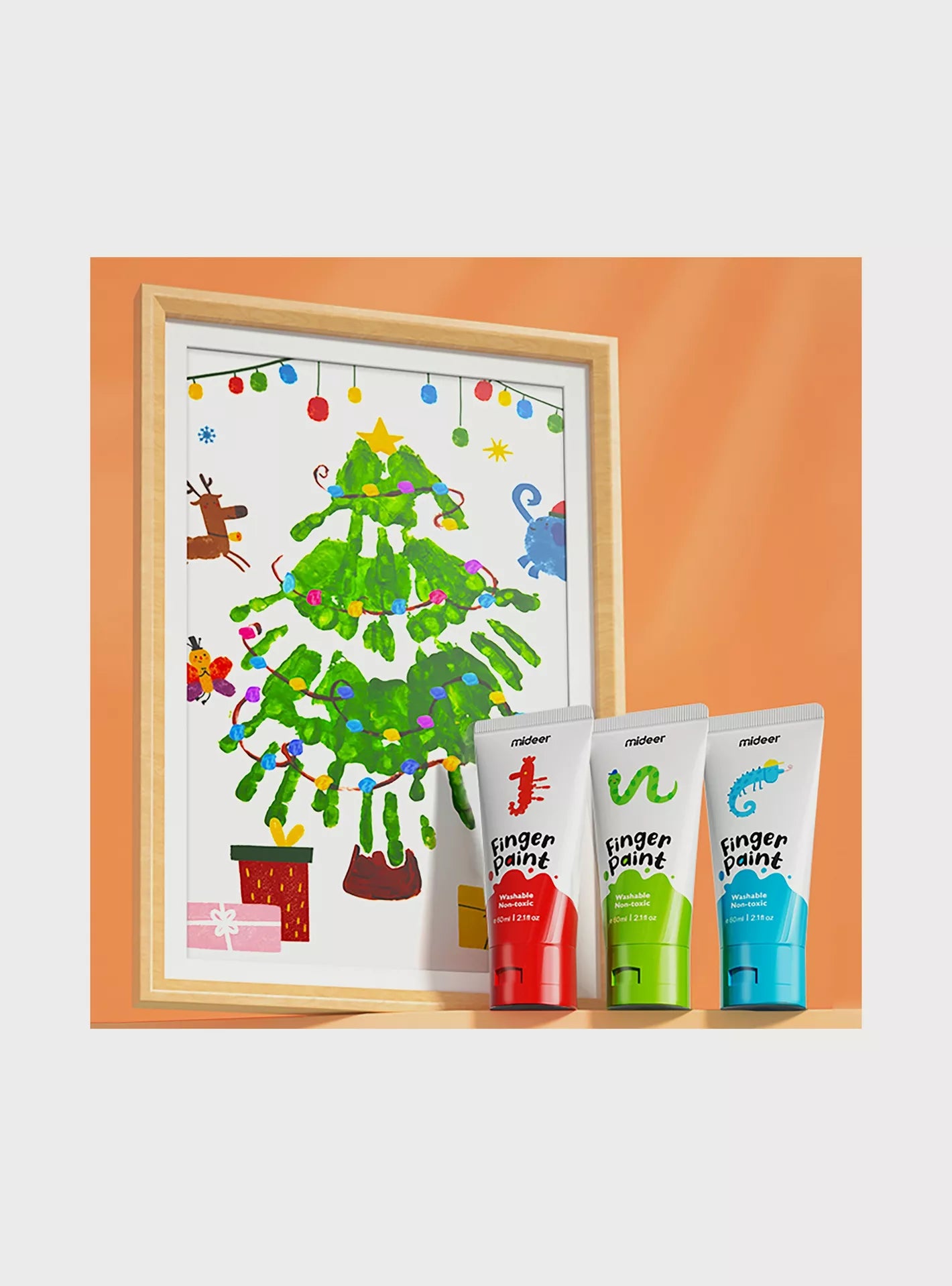 Paints for drawing with fingers - 6 colors