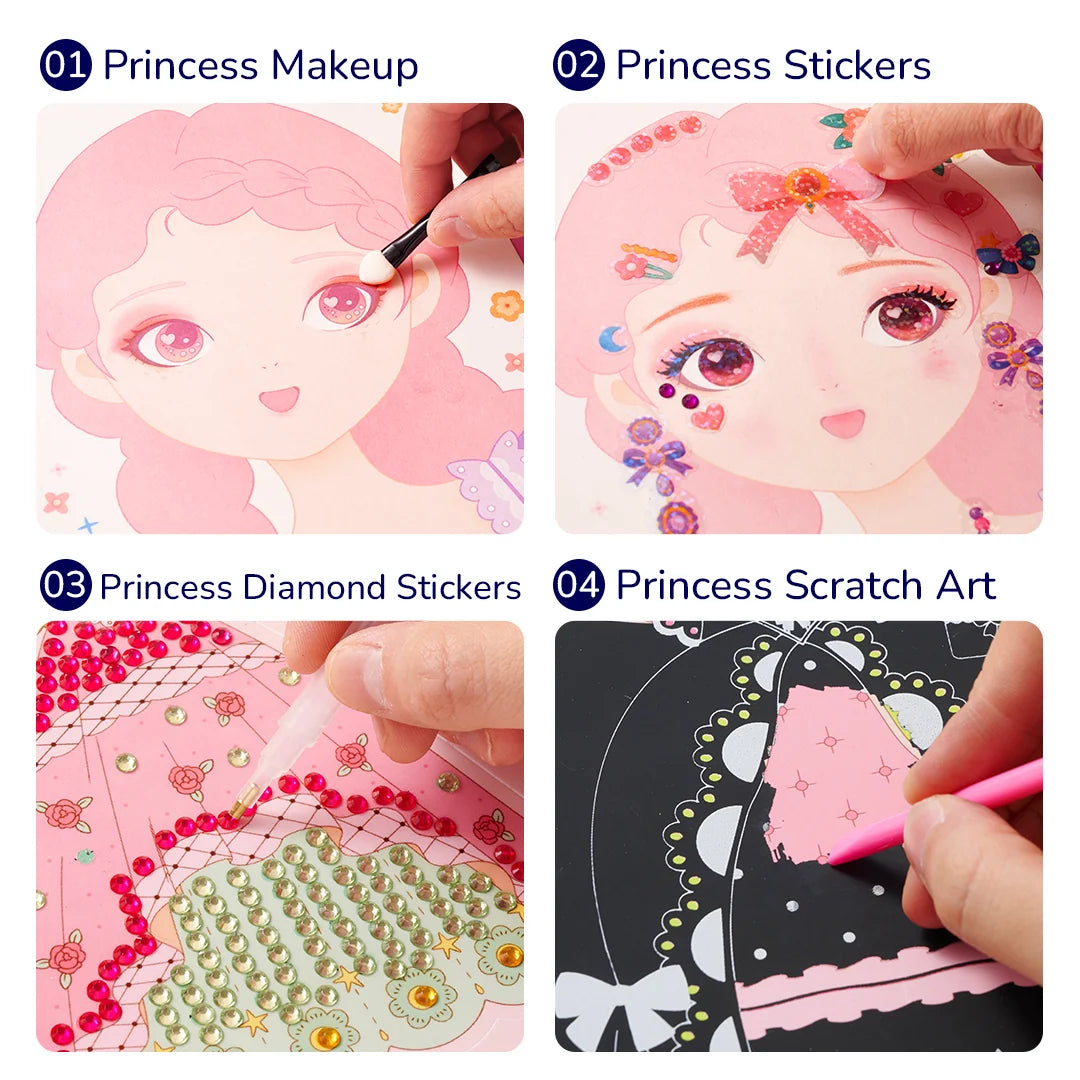 3in1 kūrybinių dirbtuvių rinkinys "Princesės fantazijų makiažas" NEW