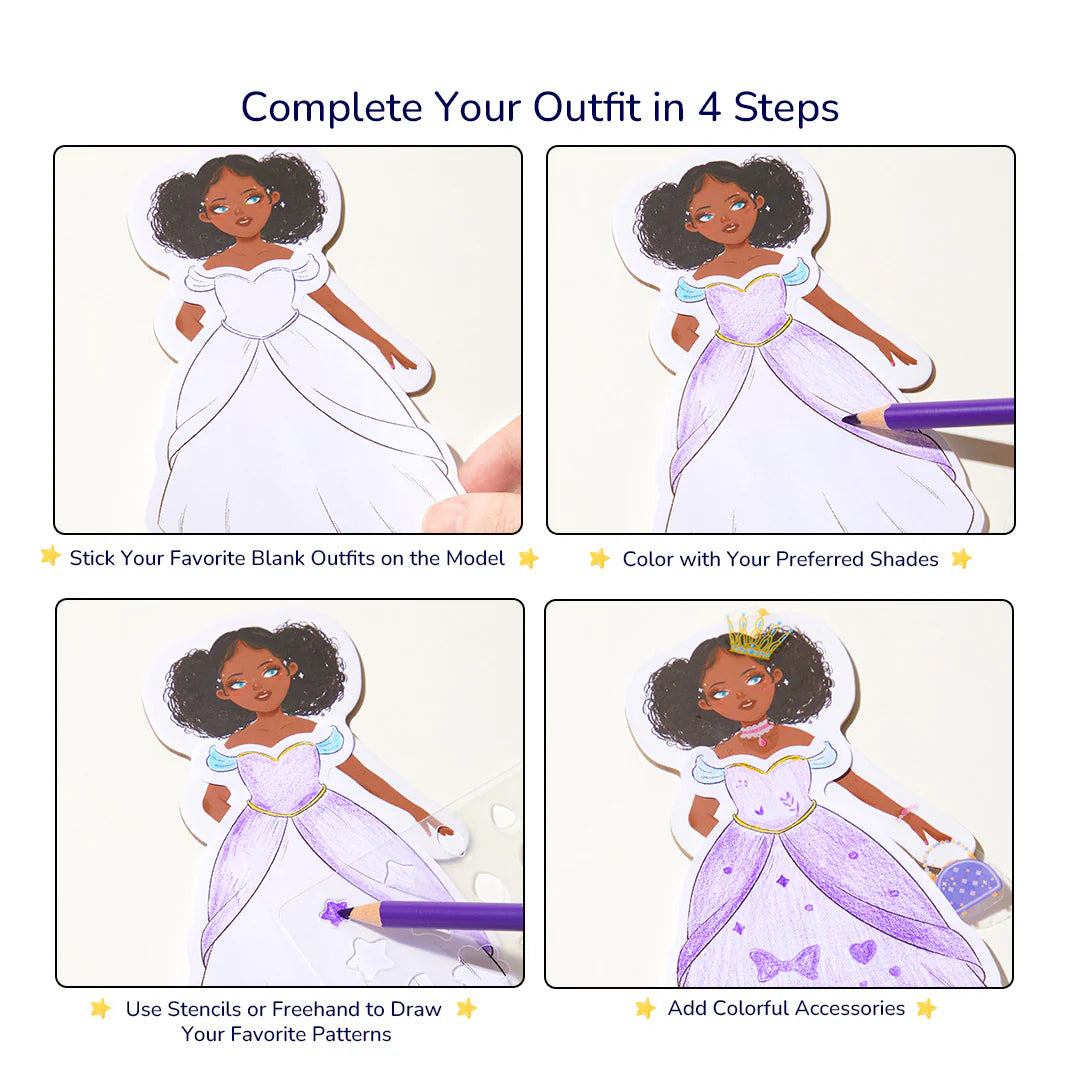 Kūrybinis drabužių dizaino rinkinys - Spindintis Vakaras