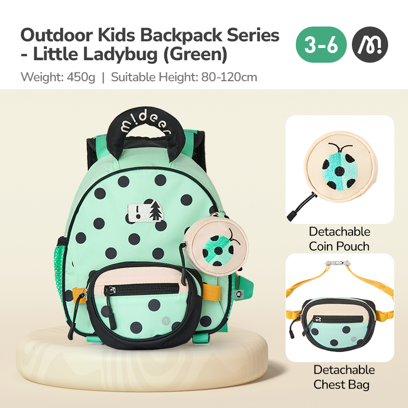 Preschool Backpack - Green Ladybug