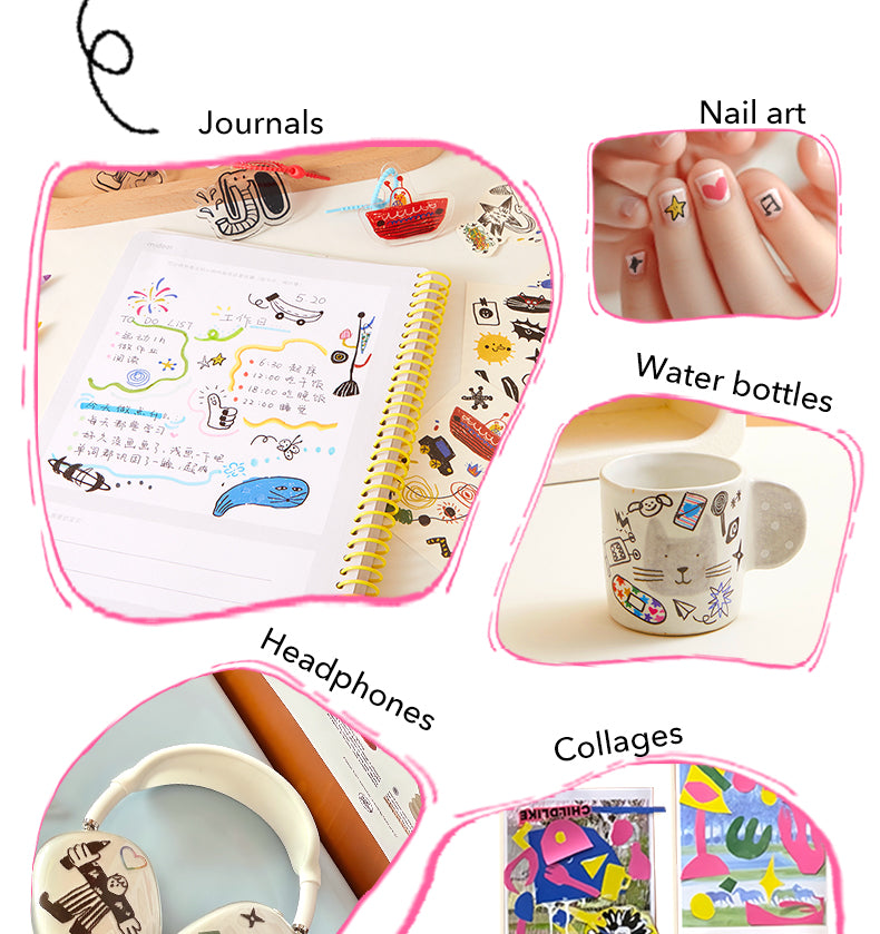 Tatuiruočių / lipdukų rinkinys - MINI blue