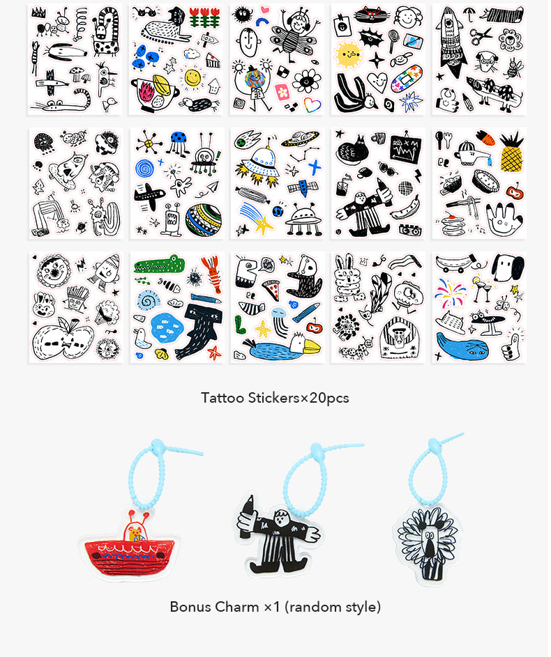 Tattoo and Sticker Set - MINI Blue
