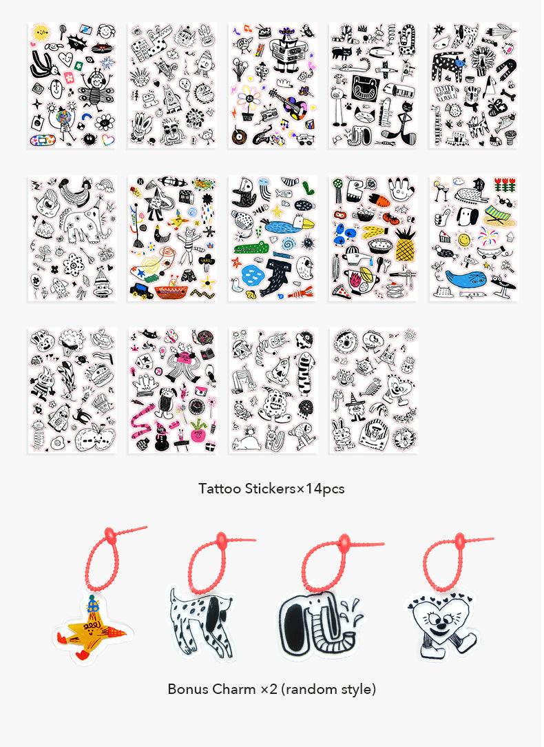 Tatuiruočių / lipdukų rinkinys - MAXI pink