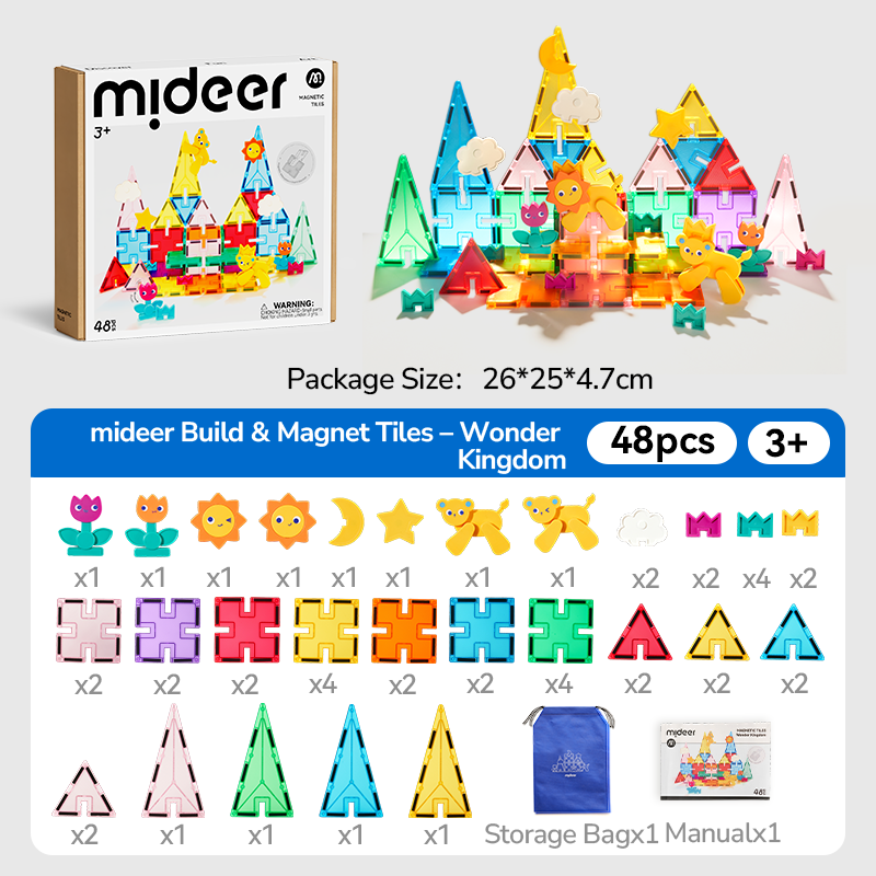 2-in-1 Magnetic Building Set - 48 Pieces