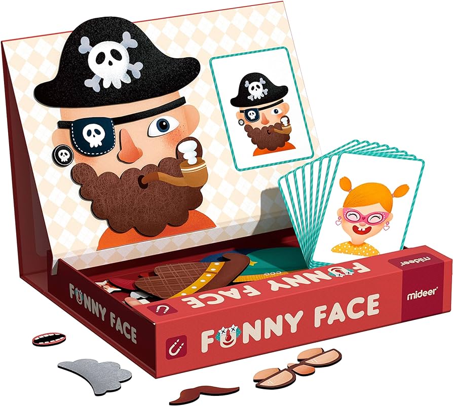 Žaidimų rinkinys su magnetine lenta Juokingi veidai