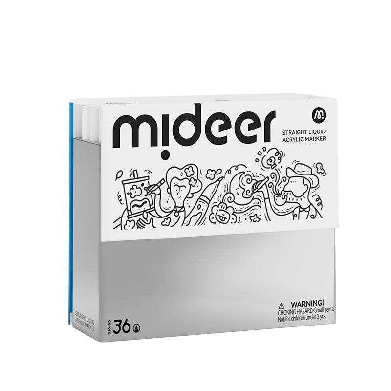 Akriliniai markeriai su skysto rašalo užpildu minkštu antgaliu - 36 spalvos