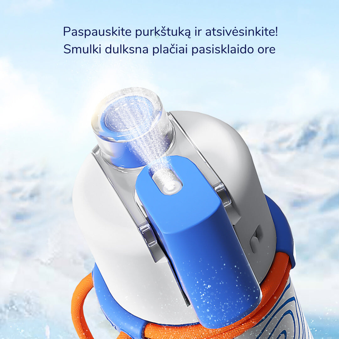 Vėsinanti 2in1 gertuvė su purškikliu, 500ml  - Water Green