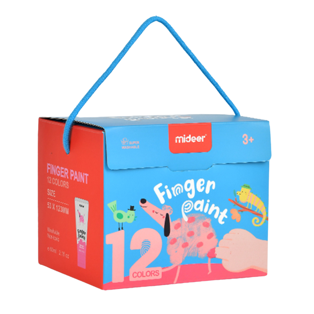 Paints for drawing with fingers - 12 colors