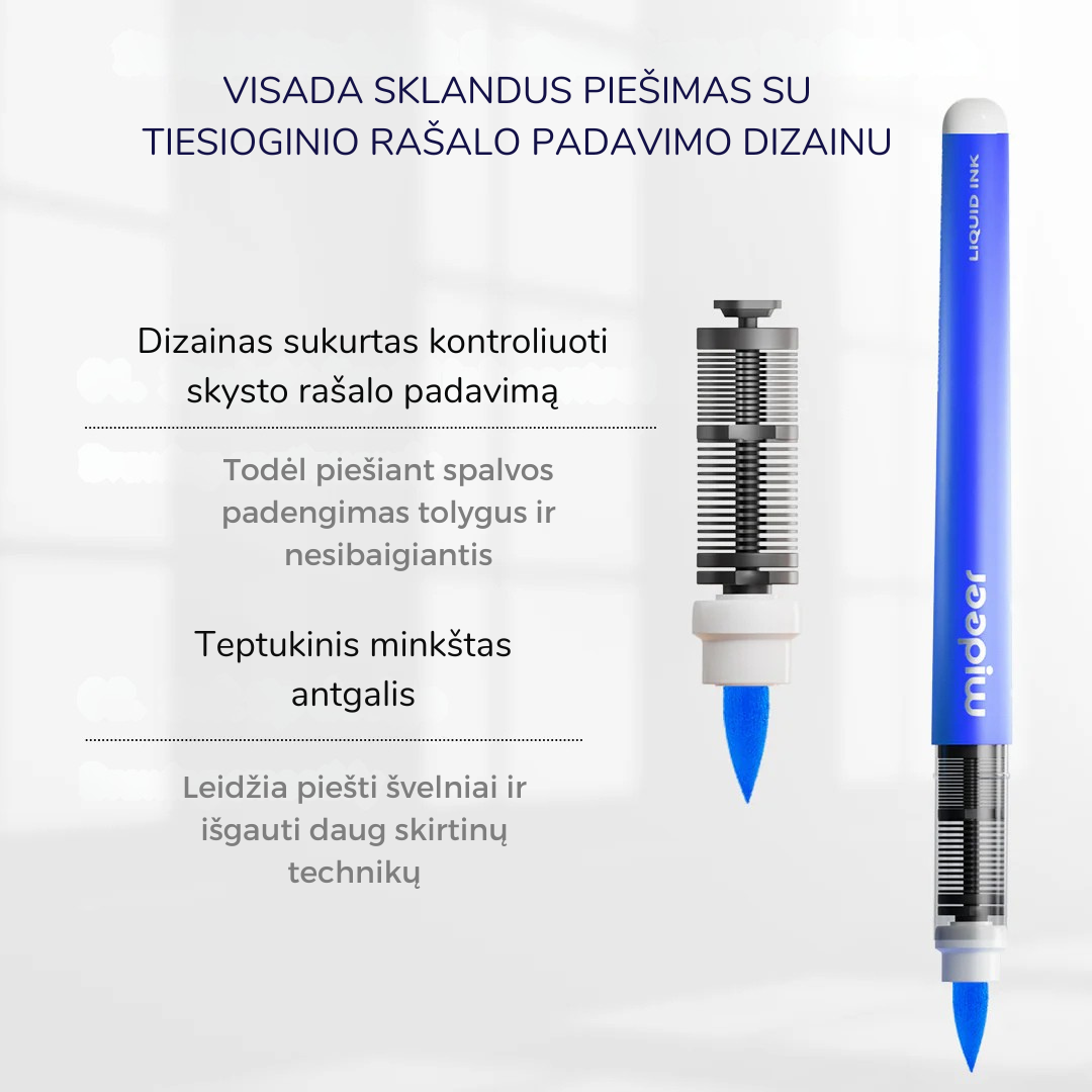 Akriliniai markeriai su skysto rašalo užpildu minkštu antgaliu - 24 spalvos