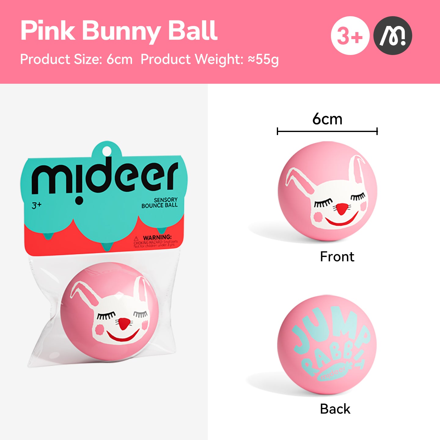 Sensory Ball - Pink Bunny