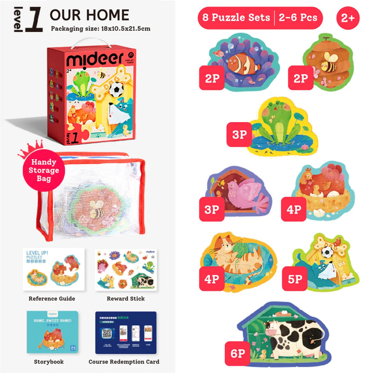 Level Up dėlionių rinkinys - 1 lygis Gyvūnai NEW