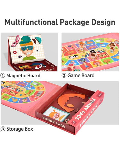 Žaidimų rinkinys su magnetine lenta Juokingi veidai