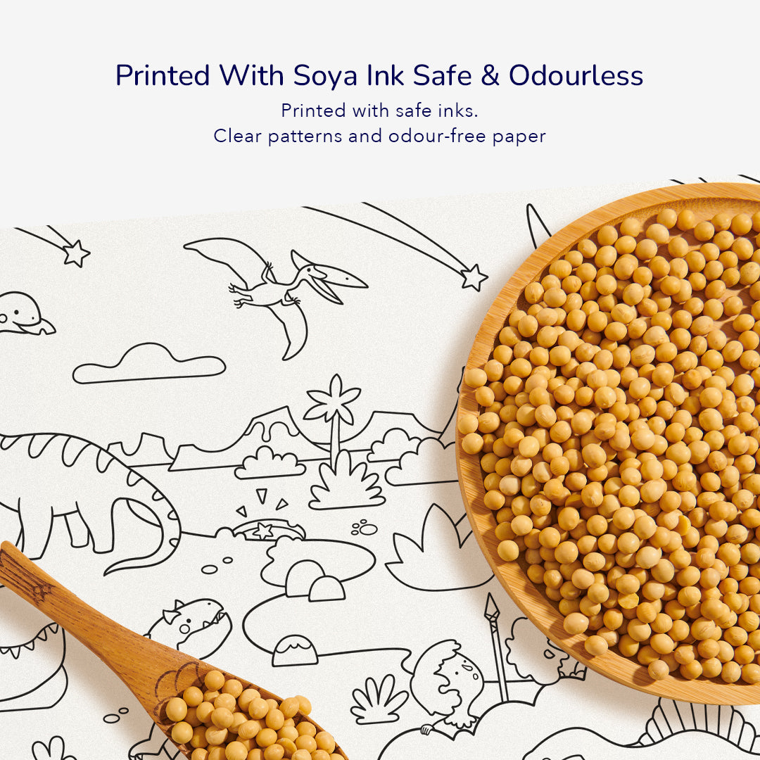 Adhesive coloring roll Amazing dinosaurs