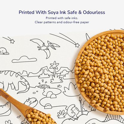 Adhesive coloring roll Amazing dinosaurs
