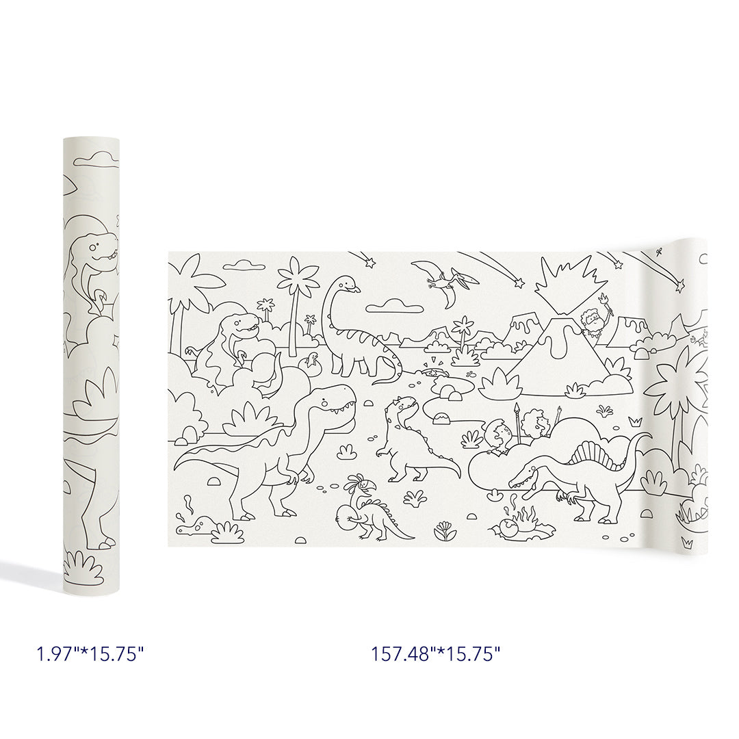 Adhesive coloring roll Amazing dinosaurs