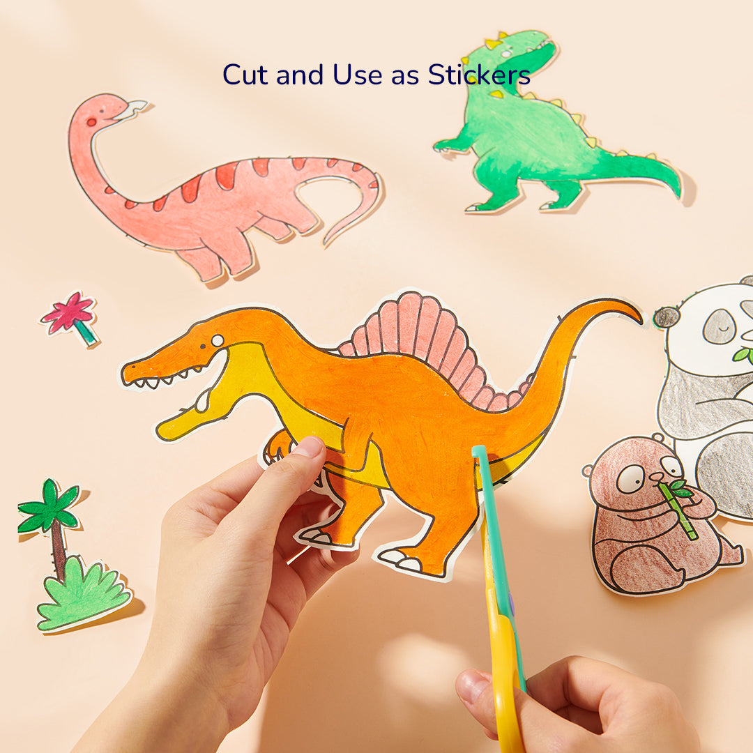 Adhesive coloring roll Amazing dinosaurs
