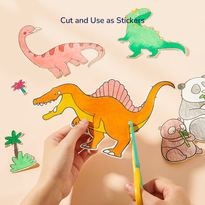 Adhesive coloring roll Amazing dinosaurs