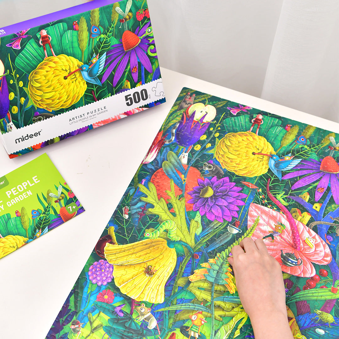 Menininės kurta dėlionė - Little People In My garden, 500 dalių