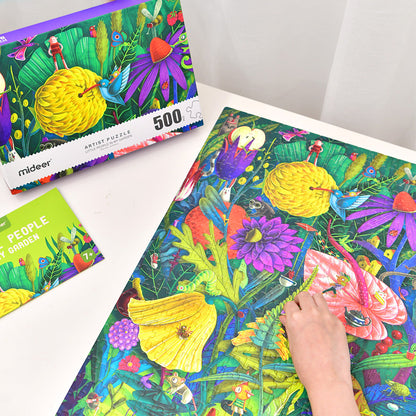 Menininės kurta dėlionė - Little People In My garden, 500 dalių