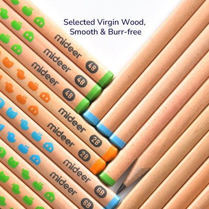 Stori trikampiai pieštukai 2B, 6vnt