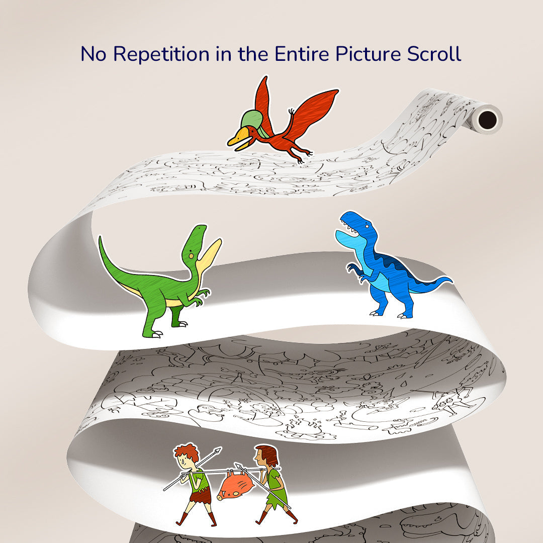 Adhesive coloring roll Amazing dinosaurs